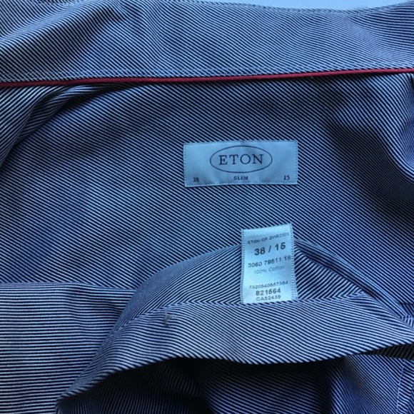 ETON slim classy gray cotton twill shirt Sz 15 /38 cm made in Europe - Picture 4 of 9